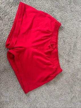 Bright Red Athletic Drawstring Shorts